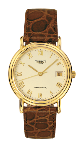 Tissot Carson Automatic 35.5 Yellow Gold / Champagne / Strap T71.3.430.23