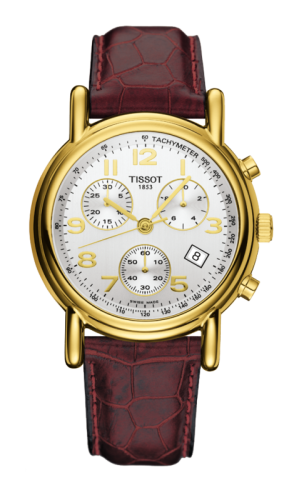 Tissot Carson Chronograph Quartz 39.7 Yellow Gold / Silver / Strap T71.3.442.32