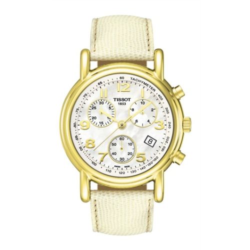 Tissot Carson Chronograph Quartz 39.7 Yellow Gold / MOP / Strap T71.3.442.72