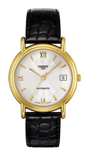 Tissot Carson Automatic 35.5 Yellow Gold / Silver / Strap T71.3.463.34