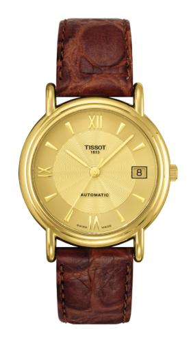Tissot Carson Automatic 35.5 Yellow Gold / Champagne / Strap T71.3.464.24