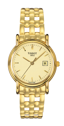 Tissot Carson Quartz 27 Yellow Gold / Champagne / Bracelet T73.3.131.21