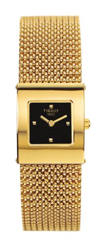 Tissot Bellflower Square Yellow Gold / Black / Bracelet T73.3.321.51
