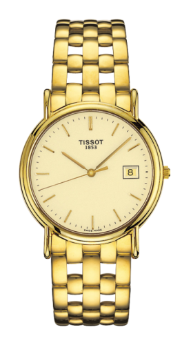 Tissot Carson Quartz 33.6 Yellow Gold / Champagne / Bracelet T73.3.413.21