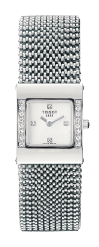 Tissot Bellflower Square White Gold / Diamond / Silver / Bracelet T74.5.308.36