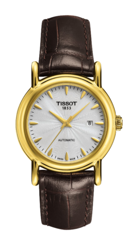 Tissot Carson Automatic 29.7 Yellow Gold / Silver / Strap T907.007.16.031.00