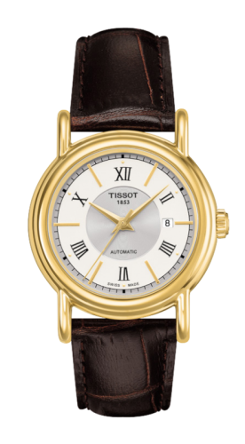 Tissot Carson Automatic 29.7 Yellow Gold / Silver / Strap T907.007.16.038.00