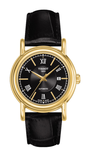 Tissot Carson Automatic 29.7 Yellow Gold / Black / Strap T907.007.16.058.00