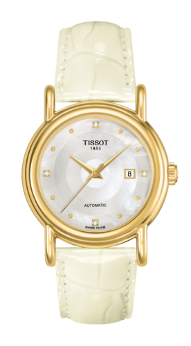 Tissot Carson Automatic 29.7 Yellow Gold / MOP / Strap T907.007.16.106.01