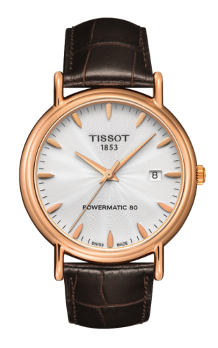 Tissot Carson Powermatic 80 40 Rose Gold / Silver / Strap T907.407.76.031.00