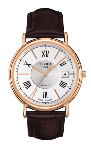 Tissot Carson Automatic 40 Rose Gold / Silver / Strap T907.407.76.038.00