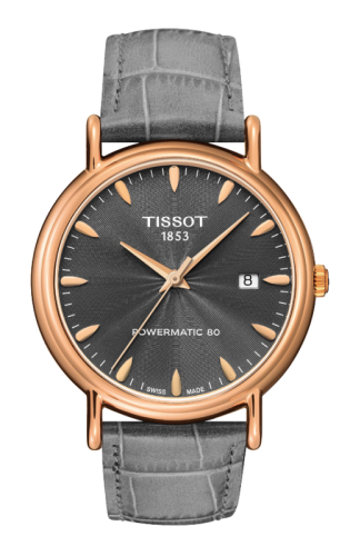 Tissot Carson Powermatic 80 40 Rose Gold / Grey / Strap T907.407.76.081.00