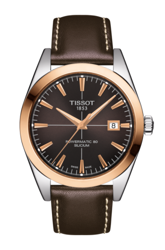 Tissot Gentleman Powermatic Stainless Steel - Red Gold / Brown / Strap T927.407.46.291.00