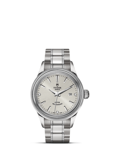 Tudor Style 28 Stainless Steel / Silver-Diamond / Bracelet 12100-0003