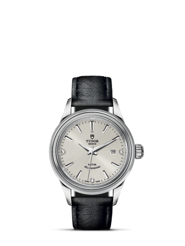 Tudor Style 28 Stainless Steel / Silver-Diamond / Strap 12100-0007