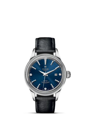 Tudor Style 28 Stainless Steel / Blue-Diamond / Strap 12100-0014