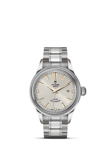 Tudor Style 28 Stainless Steel / Silver-Diamond / Bracelet 12100-0019