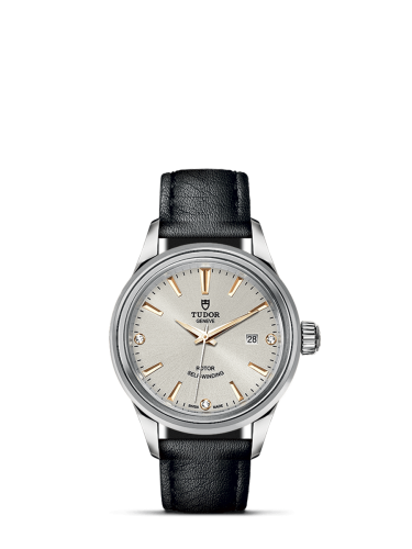 Tudor Style 28 Stainless Steel / Silver-Diamond / Strap 12100-0020