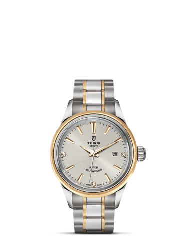 Tudor Style 28 Stainless Steel / Yellow Gold / Silver-Diamond / Bracelet 12103-0005
