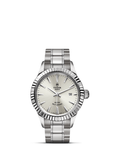 Tudor Style 28 Stainless Steel / Fluted / Silver / Bracelet 12110-0001