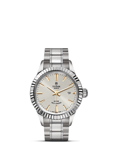 Tudor Style 28 Stainless Steel / Fluted / Silver / Bracelet 12110-0005