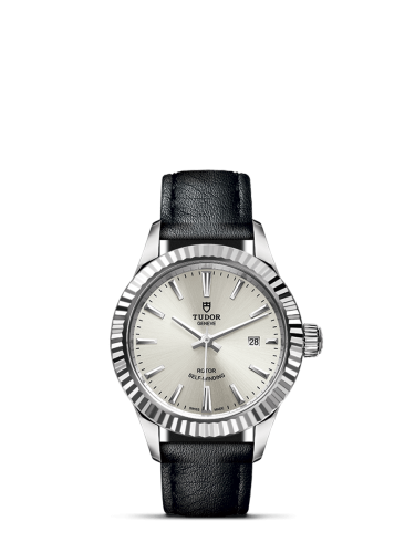 Tudor Style 28 Stainless Steel / Fluted / Silver / Strap 12110-0021