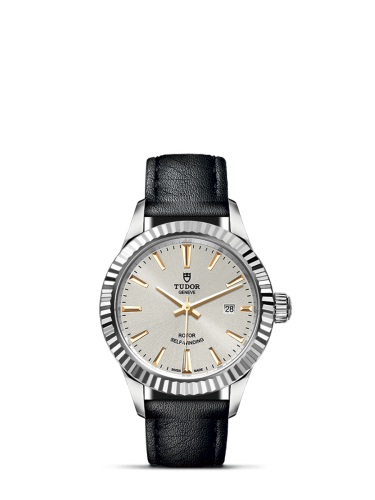 Tudor Style 28 Stainless Steel / Fluted / Silver / Strap 12110-0023