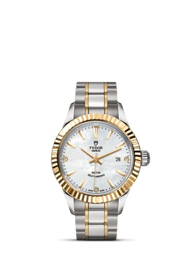 Tudor Style 28 Stainless Steel / Yellow Gold / Fluted / MOP-Diamond / Bracelet 12113-0017