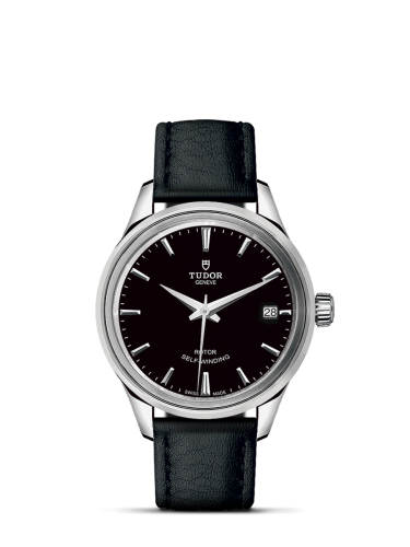 Tudor Style 34 Stainless Steel / Black / Strap 12300-0006