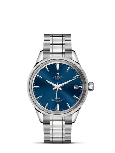Tudor Style 34 Stainless Steel / Blue / Bracelet 12300-0009