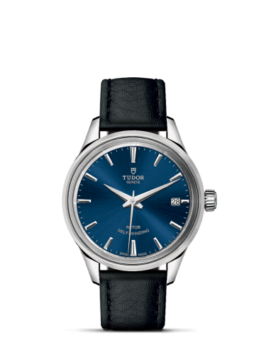 Tudor Style 34 Stainless Steel / Blue / Strap 12300-0016