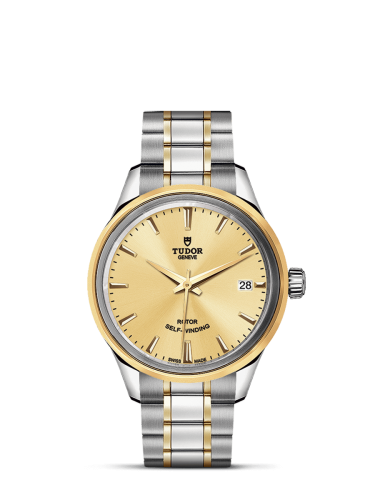 Tudor Style 34 Stainless Steel / Yellow Gold / Champagne / Bracelet 12303-0001