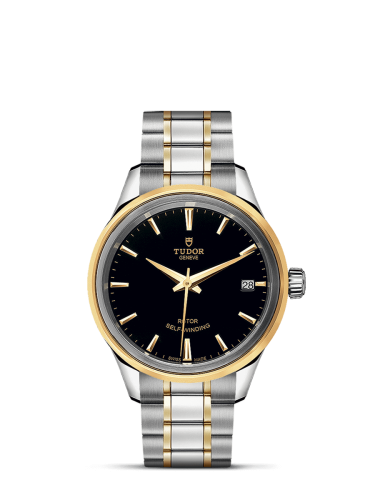 Tudor Style 34 Stainless Steel / Yellow Gold / Black / Bracelet 12303-0003