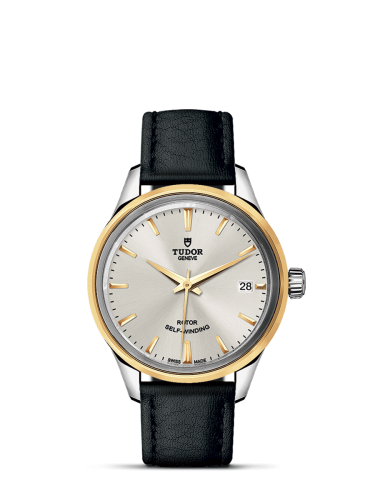 Tudor Style 34 Stainless Steel / Yellow Gold / Silver / Strap 12303-0008