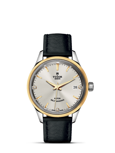 Tudor Style 34 Stainless Steel / Yellow Gold / Silver-Diamond / Strap 12303-0011
