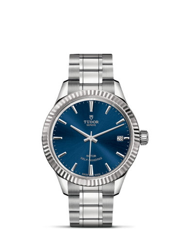 Tudor Style 34 Stainless Steel / Fluted / Blue / Bracelet 12310-0013