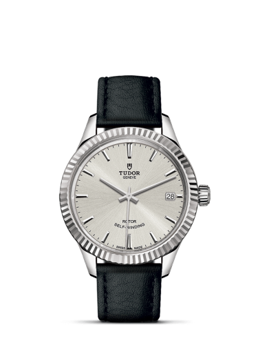 Tudor Style 34 Stainless Steel / Fluted / Silver / Strap 12310-0021