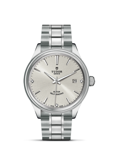 Tudor Style 38 Stainless Steel / Silver-Diamond / Bracelet 12500-0003