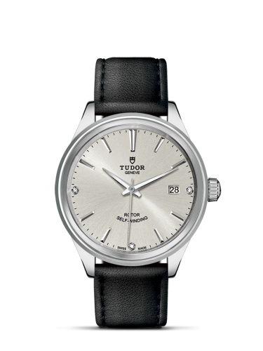 Tudor Style 38 Stainless Steel / Silver-Diamond / Strap 12500-0007