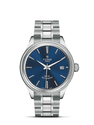 Tudor Style 38 Stainless Steel / Blue / Bracelet 12500-0009