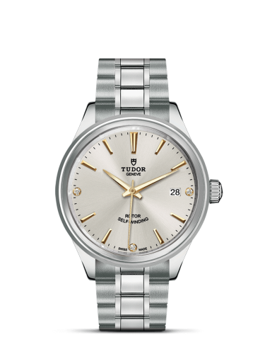 Tudor Style 38 Stainless Steel / Silver-Diamond / Bracelet 12500-0019