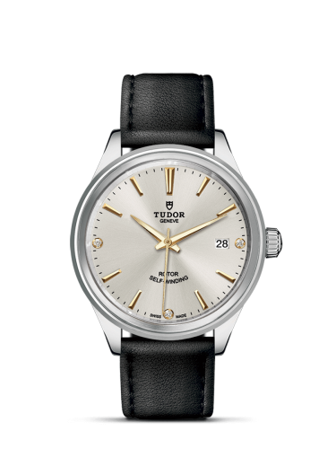 Tudor Style 38 Stainless Steel / Silver-Diamond / Strap 12500-0020