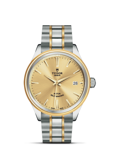 Tudor Style 38 Stainless Steel / Yellow Gold / Champagne / Bracelet 12503-0001