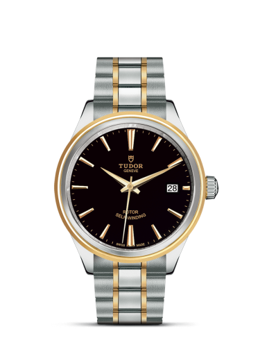 Tudor Style 38 Stainless Steel / Yellow Gold / Black / Bracelet 12503-0003