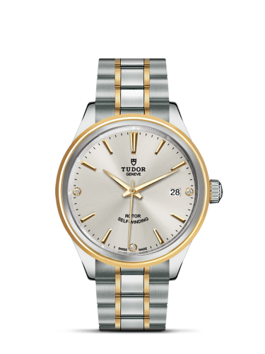 Tudor Style 38 Stainless Steel / Yellow Gold / Silver-Diamond / Bracelet 12503-0005