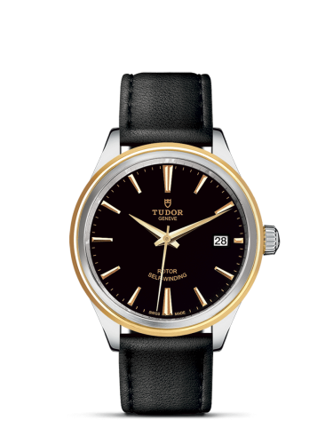 Tudor Style 38 Stainless Steel / Yellow Gold / Black / Strap 12503-0009