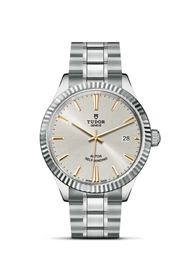 Tudor Style 38 Stainless Steel / Fluted / Silver / Bracelet 12510-0005