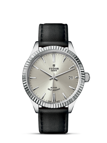 Tudor Style 38 Stainless Steel / Fluted / Silver / Strap 12510-0021