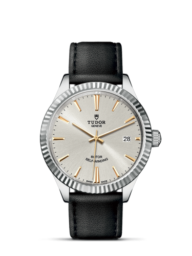 Tudor Style 38 Stainless Steel / Fluted / Silver / Strap 12510-0023