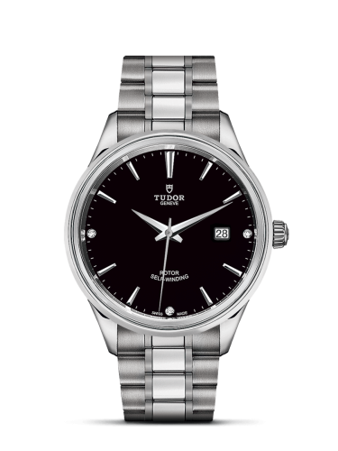 Tudor Style 41 Stainless Steel / Black-Diamond / Bracelet 12700-0004